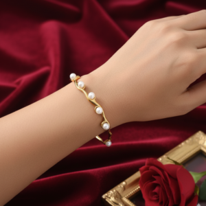 Home kaustubhi pearl gold plated bracelet