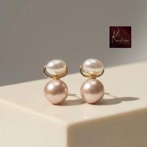 Home pearl stud earrings